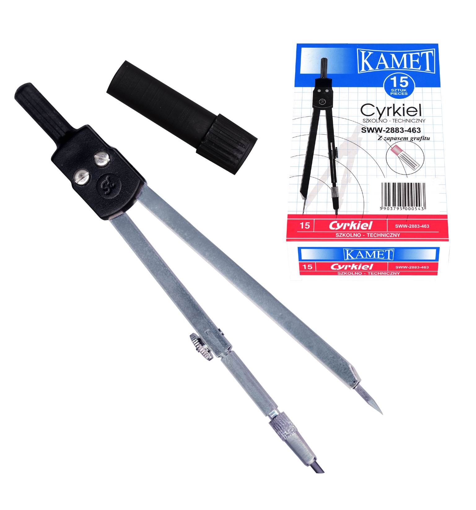 Cyrkiel szkolno-techniczny Kamet grafit